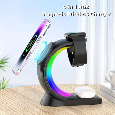 4 - in - 1 Magnetic Wireless Charger – Fast Charging StationZenova
