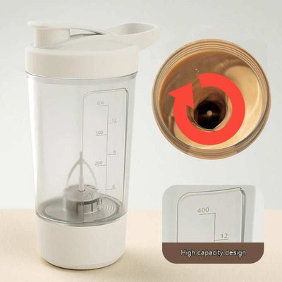 400ML electric protein shaker bottle with high capacity design and mixing mechanism