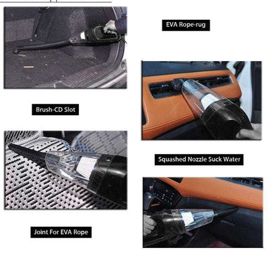 Auto Stofzuiger nat en droog met verschillende mondstukken voor auto interieur reiniging