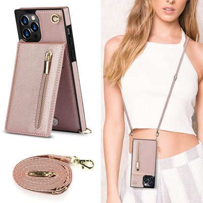 Premium PU Leather Shoulder Wallet Case0Crossbody TelefoonhoesjeZenova 