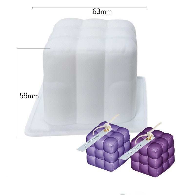 Silicone candle mold cube shape heat resistant food-grade safe for oven microwave and fridge