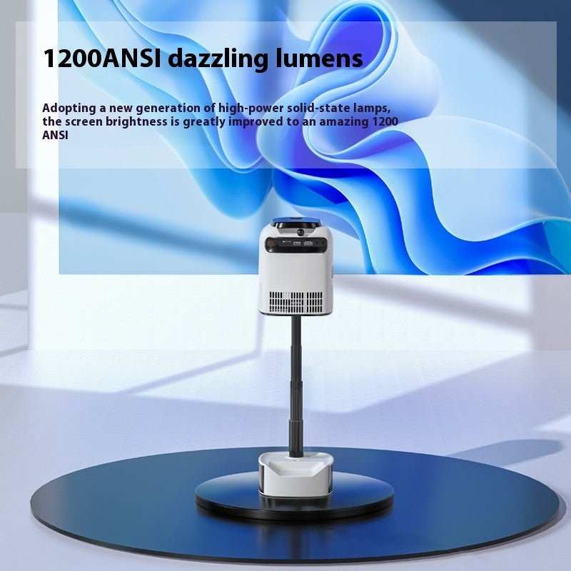 Portable miniature projection smart phone screen with 1080p resolution and 1200 ANSI lumens brightness